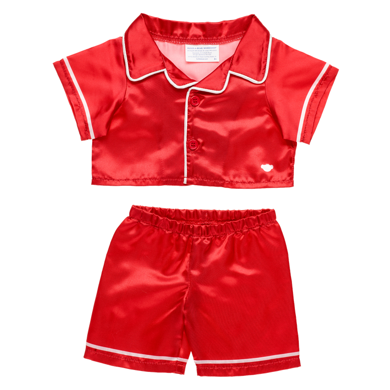 Red Shiny Satin PJ Set