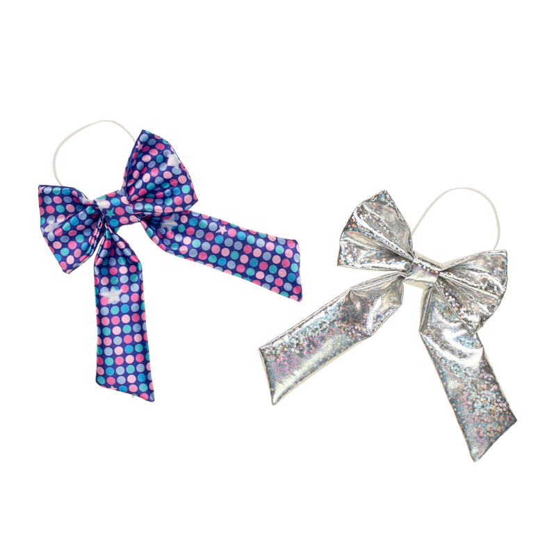 Honey Girls Purple Silver Bow Set