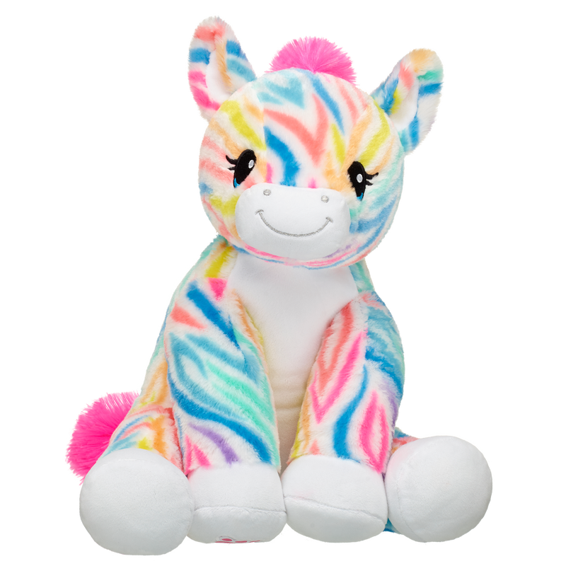 Rainbow Stripes Zebra Stuffed Animal