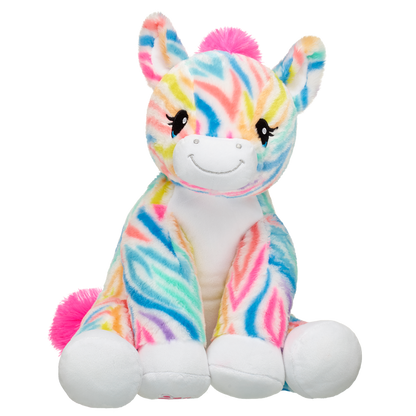 Rainbow Stripes Zebra Stuffed Animal