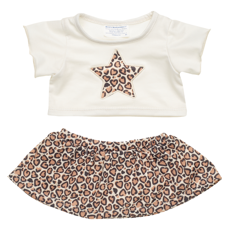 Leopard Print Star Skirt Set