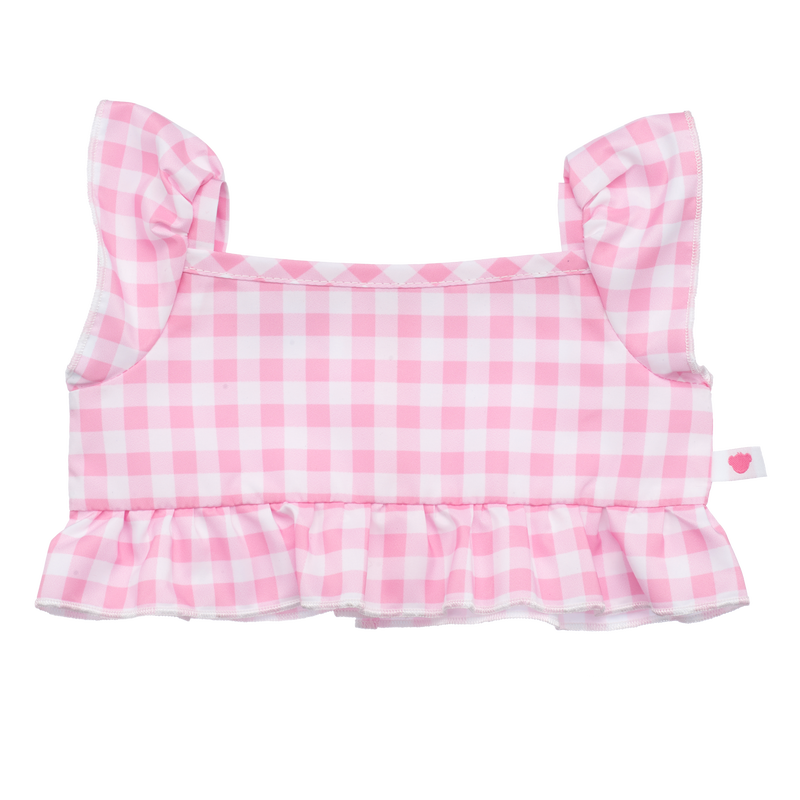 Pink Gingham Ruffle Top