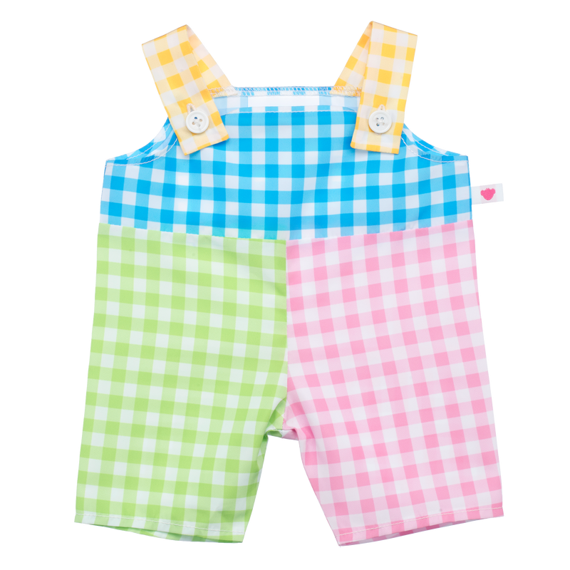 Colour Block Gingham Overalls