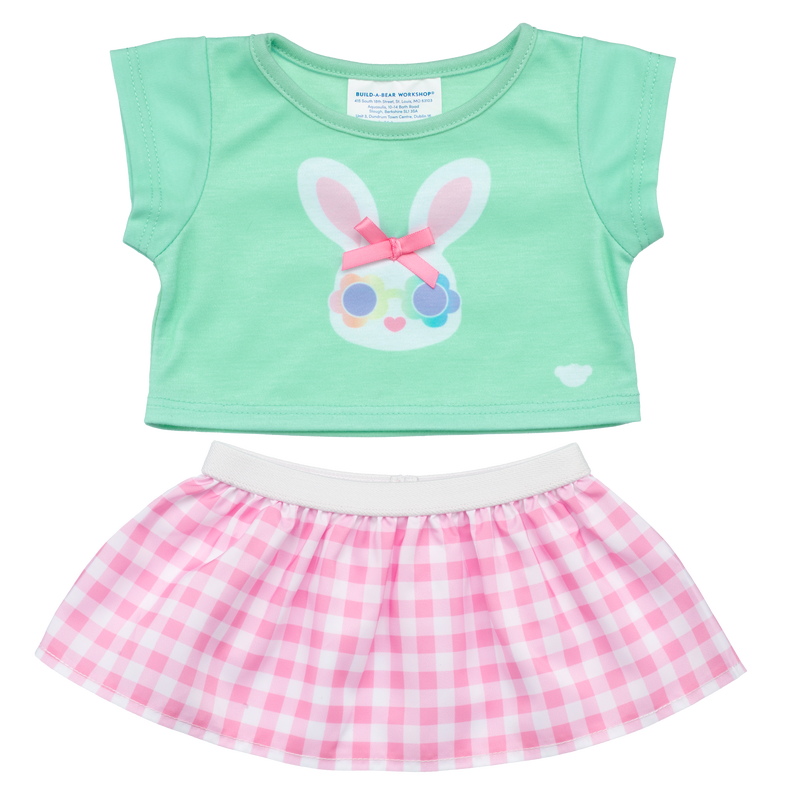Gingham Bunny Skirt Set