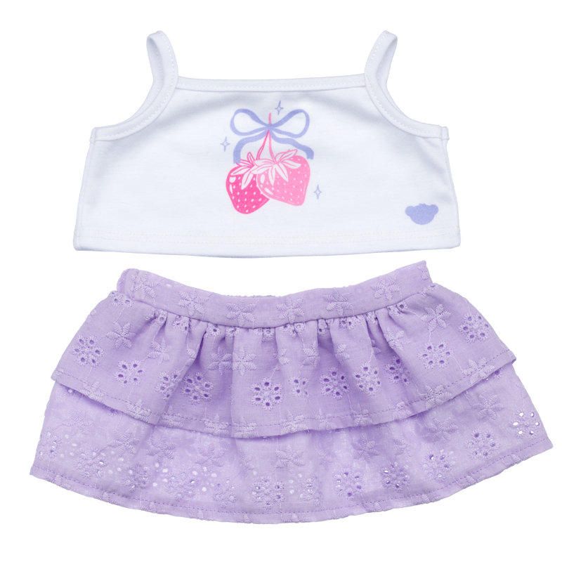 Strawberry Eyelet Skirt Set