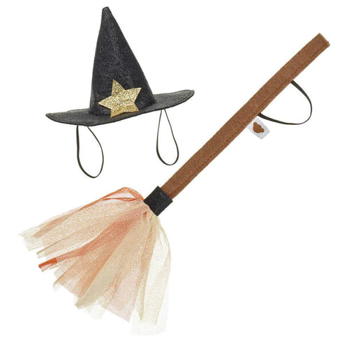 Witch Hat and Broom Set