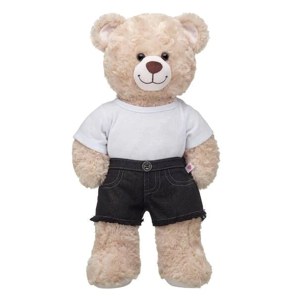 Black Denim Frayed Shorts Build-A-Bear Workshop New Zealand