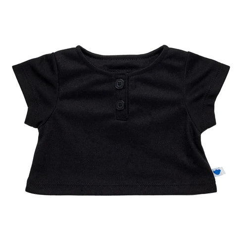 Black Henley Tee Build-A-Bear Workshop New Zealand