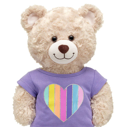 Purple Rainbow Heart T-Shirt Build-A-Bear Workshop New Zealand