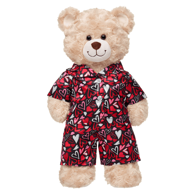 Valentines Day Hearts Satin PJ Set Build-A-Bear Workshop Australia