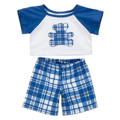 Blue Plaid PJ Set Build-A-Bear Workshop New Zealand